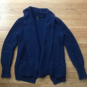 J.Crew Blue open drape cardigan